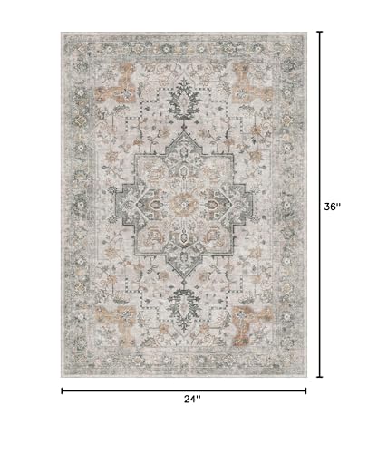 GENIMO Entryway Rug 2x3 Door mat, Bathroom Rugs Machine Washable Low Pile Kitchen Rugs, Small Entryway Mat for Entrance, Hallway, Kitchen and Corridor, Light Taupe Brown - color: Taupe, size: 2' x 3' (Rectangular)