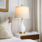 24" Bedside Table Lamp for Bedroom, Modern Classic Ceramic Lamp for Living Room, Small White Table Lamps for Nightstand & End Table (1 Pack) - color: White - 24"H - 1 Pack