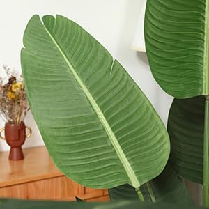 Artificial Bird of Paradise Plants 6 Ft Fake Tropical Tree with Woven Basket, Faux Banana Leaf Plant for Home Indoor Outdoor Office Modern Decor Green 2 Set