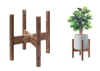 Adjustable Plant Stand, Antique Brush Brown (Pot & Plant Not Included) | Solid Acacia Wood, Mid-Century Modern, Stainless Steel Screws, Fit 8-12" Pot - color: Antique Brush Brown