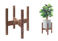 Adjustable Plant Stand, Antique Brush Brown (Pot & Plant Not Included) | Solid Acacia Wood, Mid-Century Modern, Stainless Steel Screws, Fit 8-12" Pot - color: Antique Brush Brown