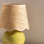 Benton Ceramic Table Lamp with Fabric Shade – 13" Bedside Accent Lamp for Bedroom, Living Room & Nightstand (Olive) - color: Olive