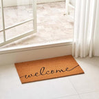 KANKUN Coco Coir Door Mat with Heavy Duty Backing, Welcome Doormat (17" x 30"), Doormat Entrance (Welcome1-1Pack) - color: Welcome1 - 1pack