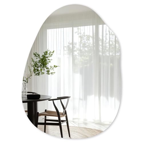 Tanmicoshomy Irregular Wall Mirror 24x36 Inch | Tempered Glass, For Bathroom Living Room Bedroom - color: Black B, size: 36"L x 24"W
