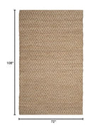 SAFAVIEH Natural Fiber Collection Area Rug - 6' x 9', Natural & Red, Handmade Diamond Trellis Jute, Ideal for High Traffic Areas in Living Room, Bedroom (NF873A) - size: 6' x 9' (Rectangular)