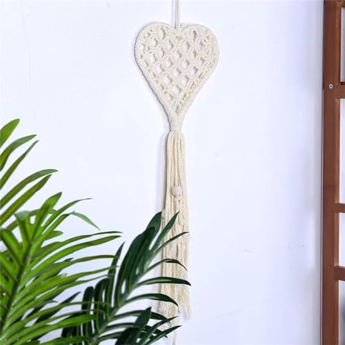 Elegant Macrames Woven Wall Hangings Tapestrys Tassels Cotton Rope Heart Shaped Dreamcatchers Wedding Decorations Wall Hangings Tapestrys