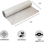 HOMEMONDE Jute Rug 2'x3' Rectangular Boho Home Decor Area Rug - Off-White Hand Woven Rustic Vintage Reversible Braided Rug for Entryway, Bedroom, Kitchen, Living Room, Hallway, Dining Room