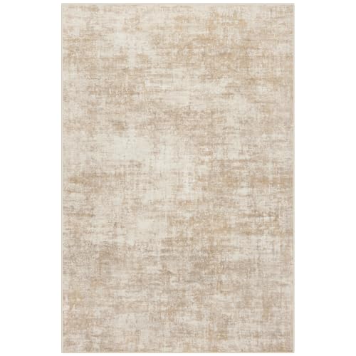 8x10 Area Rugs Washable Rug: Modern Abstract Living Room Rug Soft Anti-Skid Thin Carpet Indoor Floor Non-Shedding Carpets for Bedroom Dining Room Farmhouse Nursery Home Office Beige - color: Beige, size: 8' x 10' (Rectangular)