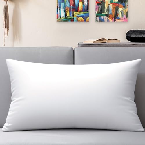 JIEITIVE Throw Pillow Inserts Hypoallergenic Premium Pillow Stuffer Square Form for Decorative Pillow Covers Cushion Set of 1-12 x 20 Inches - size: 12 x 20 Inches
