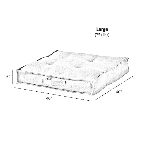 South Pine Porch Mila Square Tufted Pillow Style Dog Bed, Scarlet, Large (40" x 40") - color: Scarlet, size: Large (40" x 40")