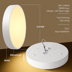 Dimmable Ceiling Light Fixture, 12 inch Flush Mount Light Fixture, LED Ceiling Lights Bedroom, Kitchen, Entryway, Super Bright 2700 Lumens 300W Equivalent 5CCT(2700k-5000k) 2 Pack White - color: White-2Pack