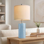 G-SAFAVA 20.5" Small Table Lamps for Living Room Lamp Set of 2 Ceramic Lamps for Bedroom Bedside Lamps Modern Boho Lamps for Night Stands Farmhouse Nightstand Lamp Side End Table Lamp, Light Blue - color: Light Blue