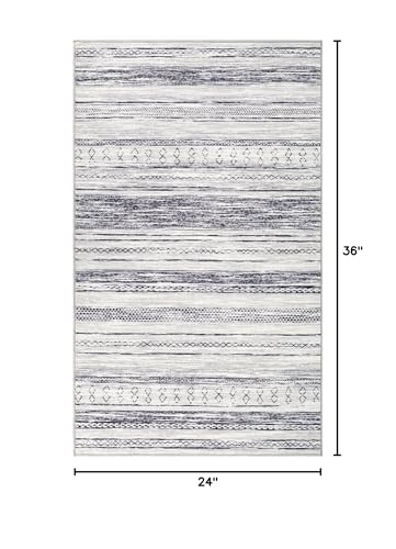 Tortania Area Rug Living Room Rugs - 2x3 Washable Soft Neutral Boho Moroccan Farmhouse Mat Indoor Floor Carpet for Bedroom Hallway Entryway Kitchen Home Office Decor - Grey - color: Grey, size: 2' x 3' (Rectangular)