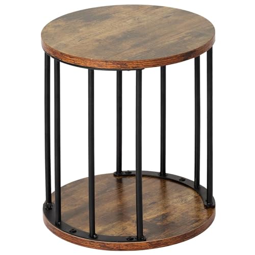 HDANI Small Round Wooden Step Stool for Kids Adults, 300lbs Load Capacity Garden Stool, Non-Slip Small Stool for Plant Stand, Kitchen, Bathroom and Bedroom,Brown - color: Brown, size: Small - Single