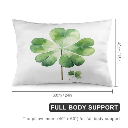 Pillow Cases Watercolor Green Lucky Clover Queen Pillowcase 16 "x24 St Outside Pillows Zippered Pillow Case Double-Sided Printing Design Decorations Supplies for Sofa Couch - color: Pattern-5, size: 24" x 16" (Pack of 1)