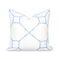 Hofdeco Premium Grandmillennial Coastal Hampton Patio Indoor Outdoor Throw Pillow Cover Only, 22"x22" Water Repellent for Backyard, Couch, Poolside, Azure Baby Blue Print Bamboo Trellis - color: Azure Baby Blue Bamboo Trellis 22"x22"