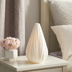 RONDURE 12.5" Modern Ceramic Table Lamp, Fully Dimmable Bedside Lamp for Bedroom Living Room Nightstand, White Translucent Ceramic Shade, Warm Ambient Decorative Corded Lighting, Bulb Included - style: Flora