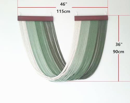 Tie-Dye Macrame Wall Hanging Large 46" Wx36 L Dip Dye Yarn Tapestry Home Boho Wall Decor Ombre Art Headboard Bedroom Living Room Apartment,Green - color: Green