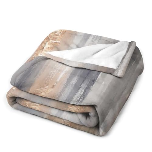 Abstract Gradient Blanket, Modern Fashion Baroque Gold Grey Painting Strokes Pattern Soft Warm Cozy Plush Flannel Covers for Livingroom Bedroom Couch Chair Camping Travel Home Decor Tapestry 30x40in - color: Abstract-16, size: 30W" x 40L"