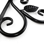 TIHOOD 2PCS Wall Hook Hanging Plant Brackets, Metal Plant Bracket Iron Wall Mount Leaf Black Hangers for Hanging Bird Feeders, Lanterns, Wind Chimes, Planters, Outdoor Decoration Hooks