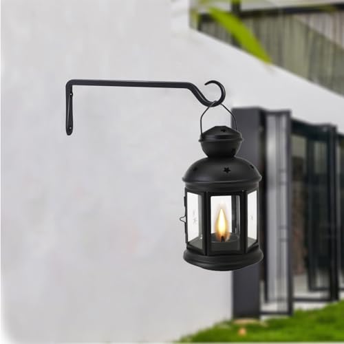 AILIN YELOKIE 12inch 4 Pack Plant Hanger, Sturdy Hanging Plant Hangers Outdoor, Bird Feeder Hanger for Bird Feeders, Planters, Lanterns, Wind Chimes Indoor Outdoor, Upgrade Black - color: Black, size: 12in-4-Black