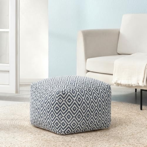 Anji Mountain Pouf Ottoman Foot Rest, Handmade Ottoman Pouf, Comfortable Foot Stool, Decorative Floor Seating for Living Room Decor, Bedroom & Home Décor Accent - Nightlife - color: Nightlife