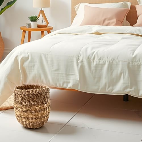 LAQUEDECRAFT Small Seagrass Basket | Handwoven Natural Waste Bin for Garbage, Storage, or Holding Planters | Ideal for Bathroom, Bedroom, Office, or Under Desk Use (Seagrass)