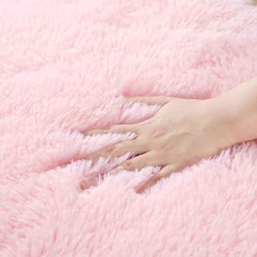 Pink Runner Rug 2x6 Fluffy Girls Bedroom Rugs for Kids Room, Long Runner Rug for Hallyway Entryway Kitchen Bedside Non Slip Soft Carpet for College Dorm Floor Mat - color: Pink, size: 2 x 6 feet