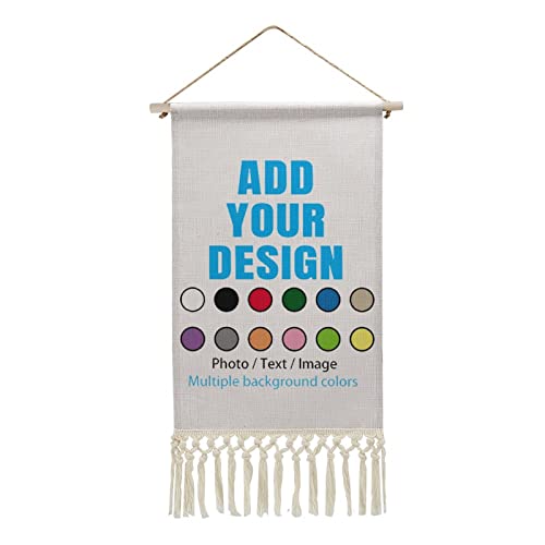 GUANGSHACORA Custom Cotton and Linen Hanging Wall Art Poster with Picture Text Painting Scroll Poster for Home Decor