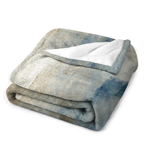 Abstract Gradient Blanket, Modern Fashion Art Blue Grey Brown Painting Strokes Pattern Soft Warm Cozy Plush Flannel Covers for Livingroom Bedroom Couch Chair Camping Travel Home Decor Tapestry 30x40in - color: Abstract-17, size: 30W" x 40L"