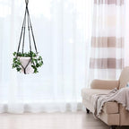 Giant XXL 55 Inches Macrame Planter Hanger Large for 15 inch Pot + Swag Hook | Extra Large Hanging Planter for Indoor Plants | No Pot/Plant Included (XXL Black) - color: Black
