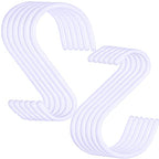DINGEE 6 Inch Large White Heavy Duty S Hooks, 12 Pack, 7mm Thick Vinyl Coated, Non Slip Sturdy Metal S Hooks for Hanging Plants, Close, Bird Feeders, Large Objects, Tools, Bikes - color: White, size: 6 Inch-12 Pack