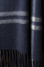 CUDDLE DREAMS Premium Cashmere Throw Blanket with Fringe, Luxuriously Soft (Plaid Blue) - color: Plaid Blue