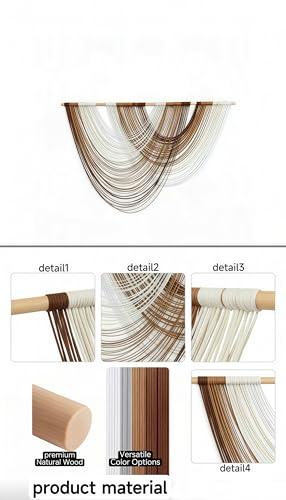 Large Macrame Wall Hanging Macrame Wall Decor Tapestry For Headboard Bedroom Livingroom Boho Fiber Home Art (Brown-A) - color: Brown-A