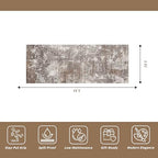 2x5 Washable Kitchen Rug Runner – Non-Slip Abstract Modern Neutral Small Rug for Bathroom, Hallway, Bedroom, Laundry Room, Entryway – Soft Low-Pile Thin with Rubber Backing (Brown Beige, 2x5) - color: Brown Beige, size: 2' x 5' (Rectangular)