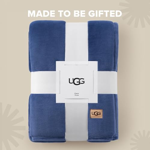 UGG Coco Throw Blanket – Fluffy Warm Blanket for Couch, Perfect for Bedroom Decor, House Warming Gifts or Luxurious Birthday Gifts for Women, 50" x 70", Blue Dart - color: Blue