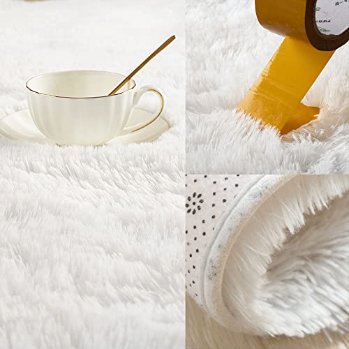 Kelarea Area Rug for Living Room, 4x6 Non-Slip Cream Rug Fluffy Soft Shag Rugs, Fuzzy Shaggy Plush Carpet for Bedroom, Nursery Rooms, Home Dorm - color: Cream White, size: 6' x 4' (Rectangular)