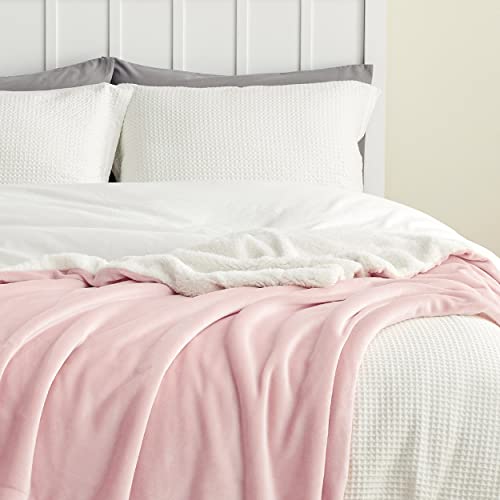 Bedsure GentleSoft Sherpa Fleece Throw Blanket for Couch, Non-Heated, Thick and Warm Throw Gifts for Women and Girls, Soft Fuzzy Plush Kids Blanket for Spring, Room Home Decor, Pink, 50x60 Inches - color: 07 - Pink, size: Throw (50" X 60")