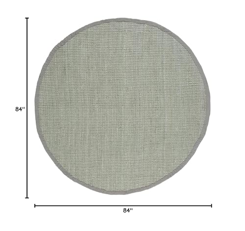 SAFAVIEH Natural Fiber Collection 7' Round Green / Grey NF730B Handmade Farmhouse Premium Jute Area Rug - color: Green/Grey, size: 7' (Round)
