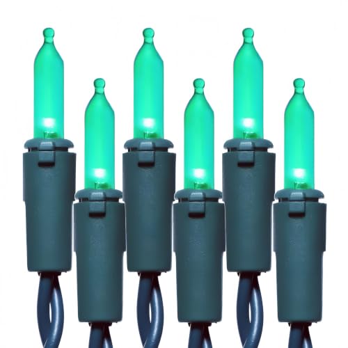 100 LED Green Christmas Lights, UL Certified and Commercial Decorative Lighting String 35 Ft Green Wire, for Indoor Outdoor Christmas Trees, Patio, Trees. - color: Green
