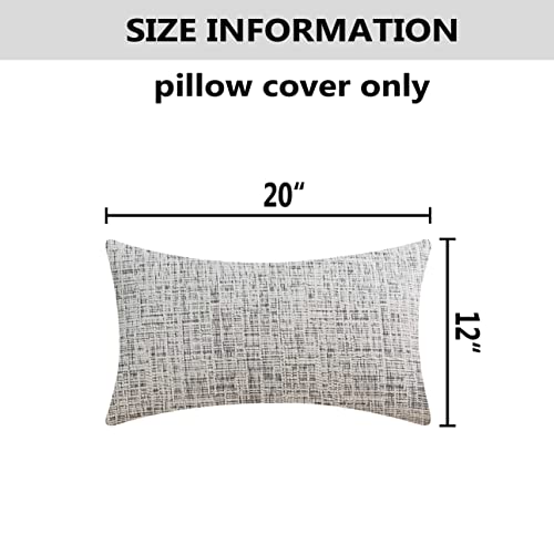 Home Brilliant White Lumbar Pillow Cover 12x20 Chenille Plush Velvet Oblong Decorative Throw Pillow Covers Pillowcases for Bed Couch Sofa, Set of 2, 12 x 20 inches(30x50cm), Cream Mix Black - color: Cream Mixed Black, size: 20" x 12" (Pack of 2)