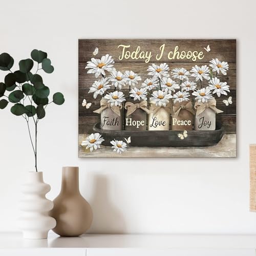 1pc “Today Choose” Golden Flower Canvas Wall Art, Decor for Living Room & Bedroom, 30 * 45cm/12 * 18in Unframed - size: 18"L x 12"W