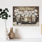 1pc “Today Choose” Golden Flower Canvas Wall Art, Decor for Living Room & Bedroom, 30 * 45cm/12 * 18in Unframed - size: 18"L x 12"W