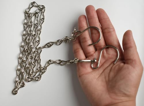 Chain for Hanging Plants,35 Inch Silver Hanging Chain,Hanging Basket Chain Kits with Hooks for Bird Feeder Hanging Planter Porch Wind Chime (Silver, 35 Inch-2PCS) - color: Silver, size: 35 Inch-2PCS