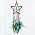 MEXIDAWN 2 Pack DIY Feather Dream Catcher Kits Turquoise Wall Hanging Boho Decor Handmade Dream Catcher for Adults - style: Star*1 & Moon*1