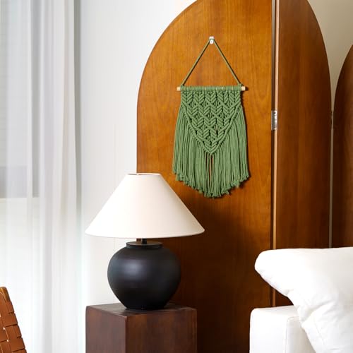 Nashibowu Small Macrame Wall Hanging Decor Boho Tapestry for Bedroom Living Room Dorm Nursery and Office, Cute Aesthetic Wall Art for Small Spaces for Teen Girls and Home Decor (Green, 16 * 10 Inch) - color: Green