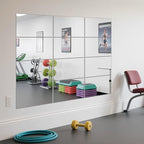 Ruomeng Home Gym Mirror Tiles - 12" x 16" x 12Pcs Frameless Full Length Wall Mirror Tiles Wall Mounted Mirror for Vanity Bedroom, Living Room - size: 16"x12"-12pcs
