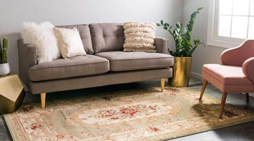 Unique Loom Versailles Collection Area Rug - Henry (2' x 3' 1" Rectangle Green/Cream) - color: Green/Cream, size: 2'2" x 3'1" (Rectangular)