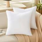 Oubonun 18 x 18 Throw Pillow Inserts - Soft, Plush & Decorative Down Alternative Pillows for Couch Sofa Bed, Machine Washable - White, Pack of 2 - size: 18x18 Inch (Pack of 2)