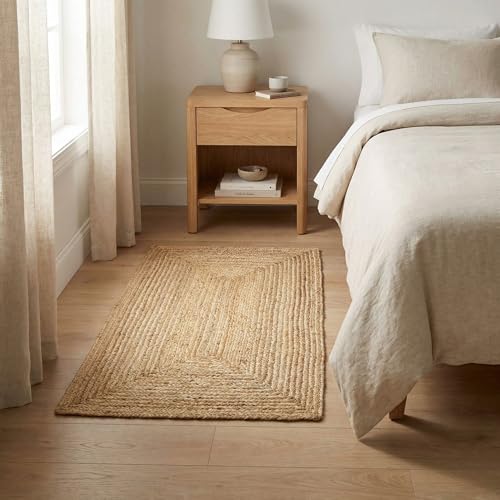 Super Area Rugs Farmhouse Jute Braided Rug - Reversible Natural Fiber- Eco Friendly Rug for Living Room - Kitchen - Entryway Hand Woven, Natural, Rectangle 2' X 3' - color: Natural, size: 2' x 3' (Rectangular)